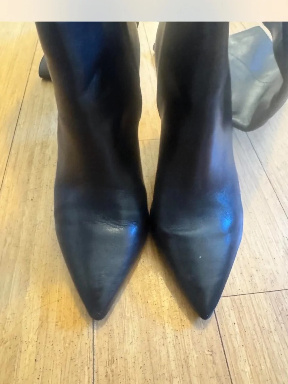 SCHUTZ MIKKI UP BOOT Black Over-the-Knee Pointed-Toe Stiletto Boot